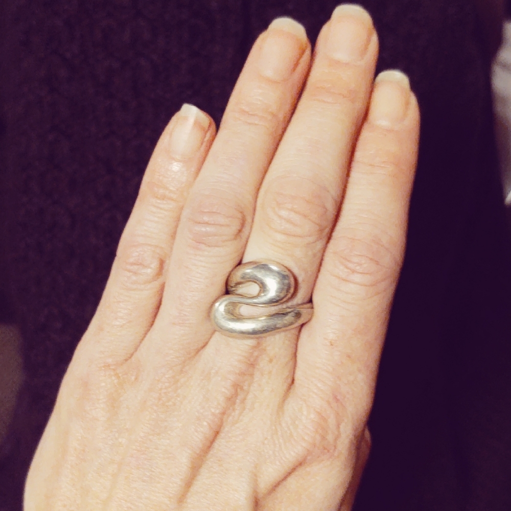 Vintage Sterling Silver Mid-Century Modern Ring- Size 7